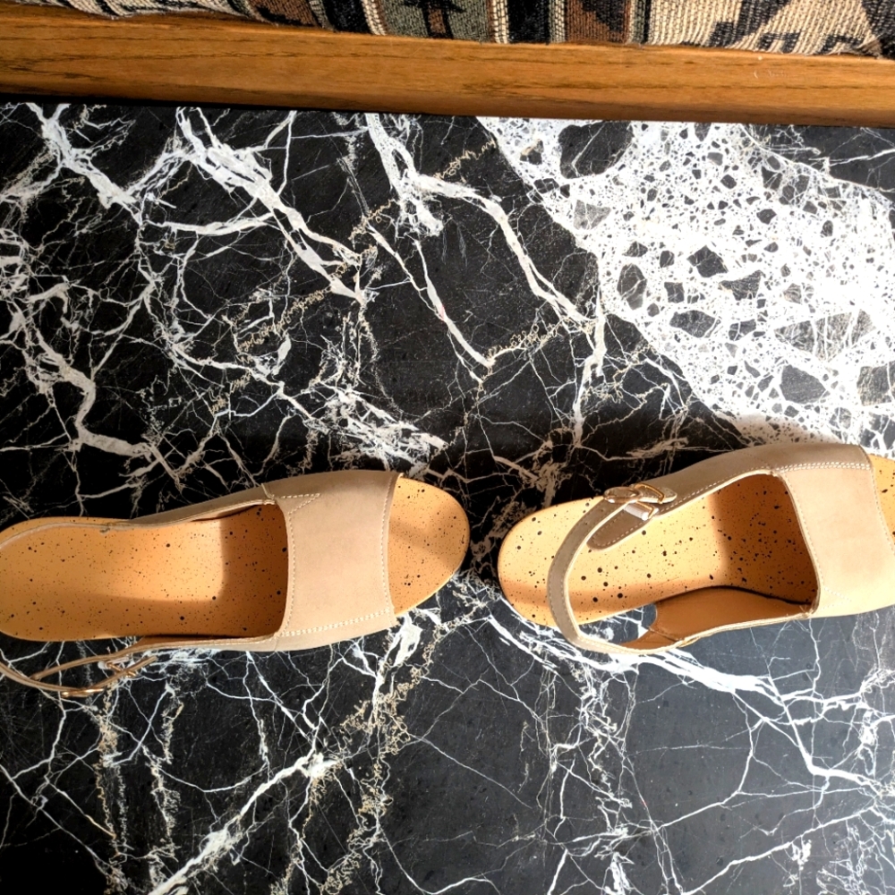 New ABCDEF Slingback Sandals With Peep Toe. - Picture 2 of 6